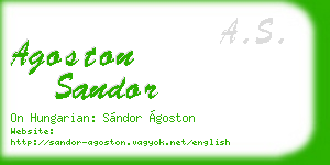 agoston sandor business card
